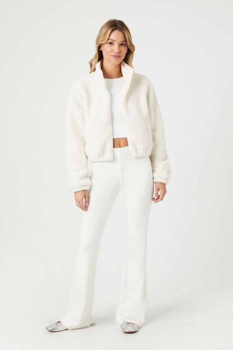 Chaqueta Acolchada Forever 21 Faux Shearling Zip Up Mujer Creme | td7ddCYbbzC