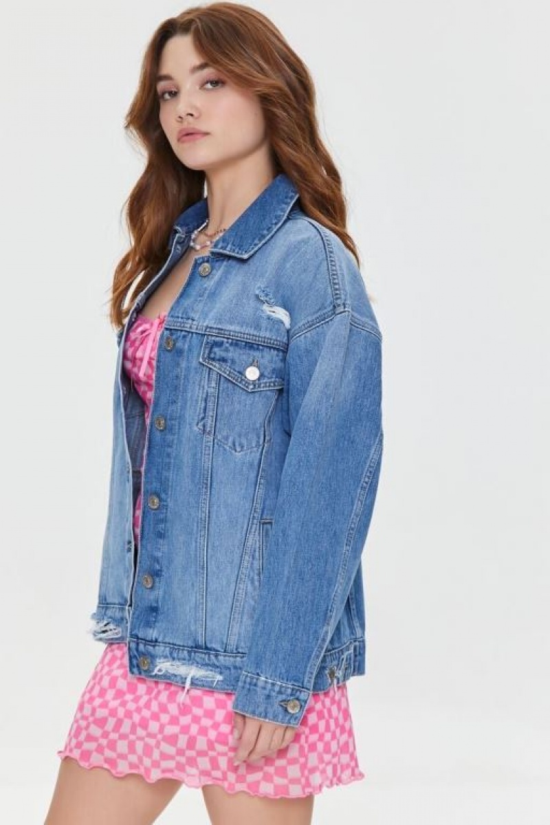 Chaquetas De Mezclilla Forever 21 Basic Denim Mujer Azules | tTFmSd1zehL