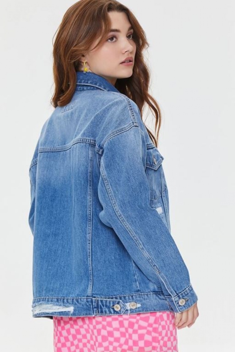 Chaquetas De Mezclilla Forever 21 Basic Denim Mujer Azules | tTFmSd1zehL