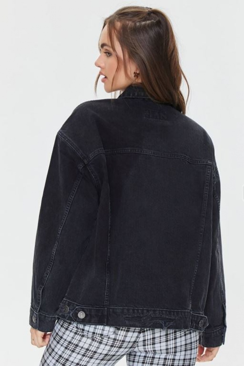 Chaquetas De Mezclilla Forever 21 Basic Organically Grown Cotton Denim Mujer Negras | Y5toYhmF7wL