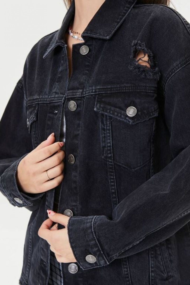 Chaquetas De Mezclilla Forever 21 Basic Organically Grown Cotton Denim Mujer Negras | Y5toYhmF7wL