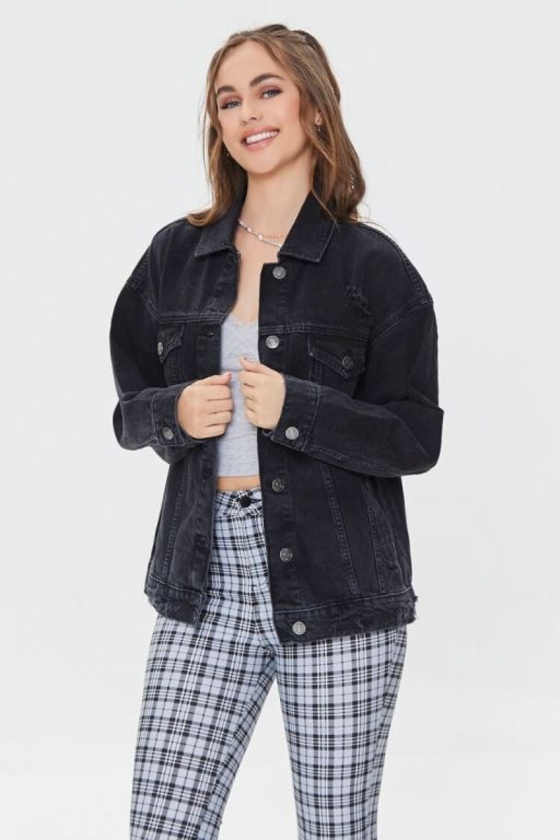 Chaquetas De Mezclilla Forever 21 Basic Organically Grown Cotton Denim Mujer Negras | Y5toYhmF7wL