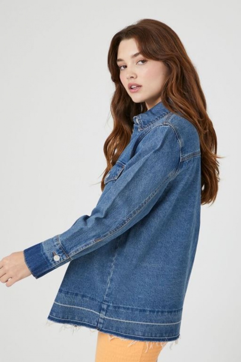 Chaquetas De Mezclilla Forever 21 Frayed Denim Mujer Azules | GJvgV2868om