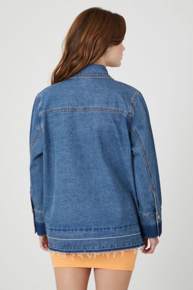 Chaquetas De Mezclilla Forever 21 Frayed Denim Mujer Azules | GJvgV2868om