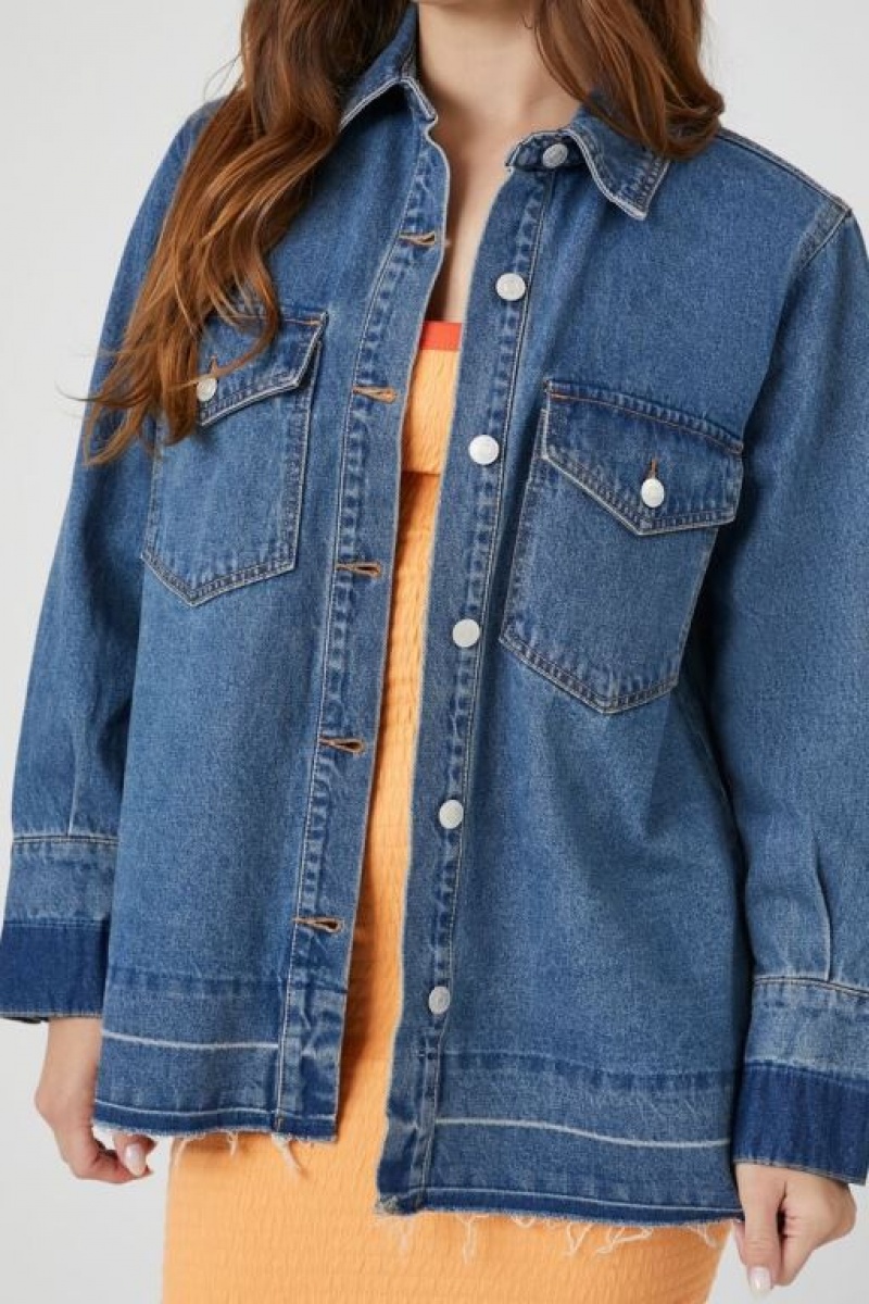 Chaquetas De Mezclilla Forever 21 Frayed Denim Mujer Azules | GJvgV2868om