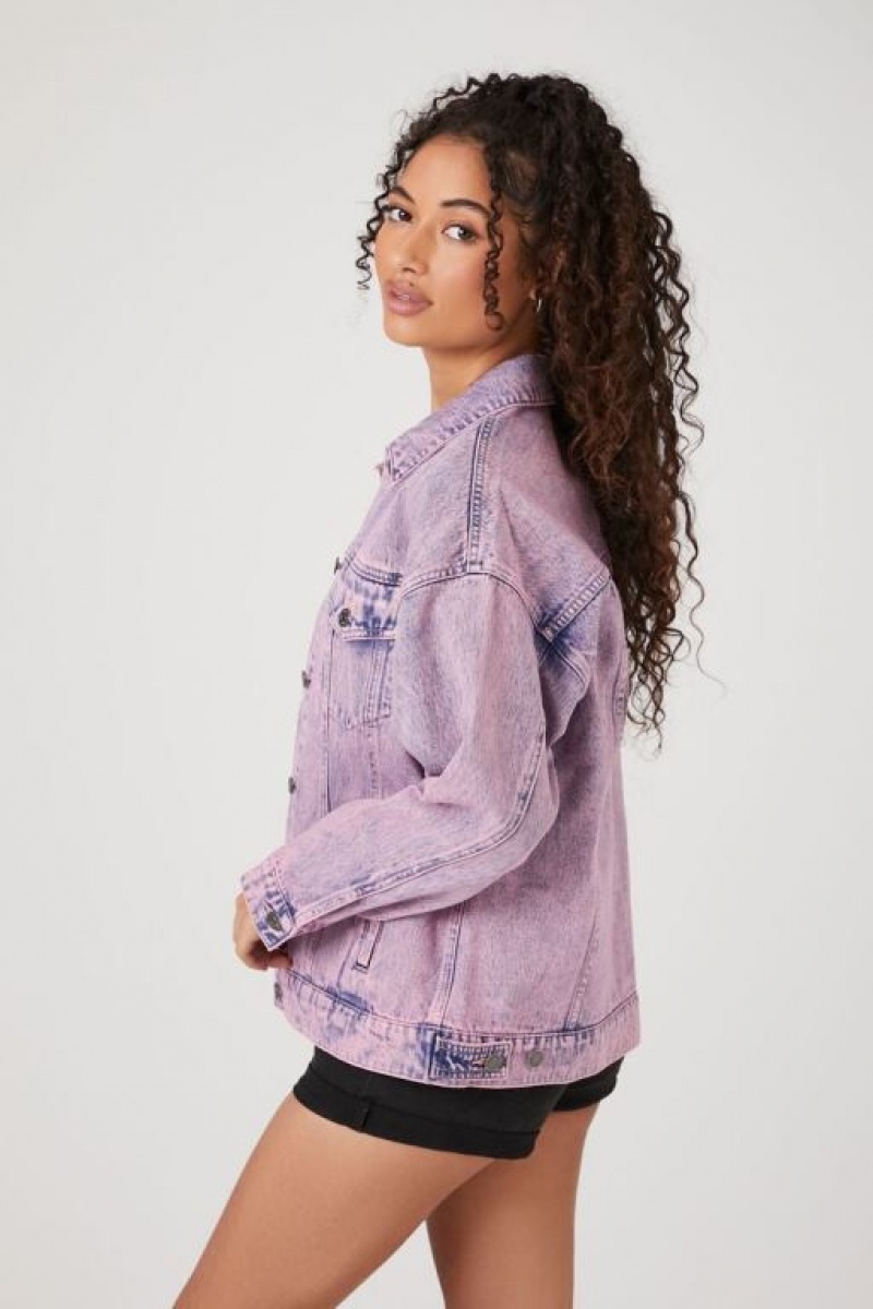 Chaquetas De Mezclilla Forever 21 Mineral Wash Denim Trucker Mujer Rosas | i0Izto2tWNF