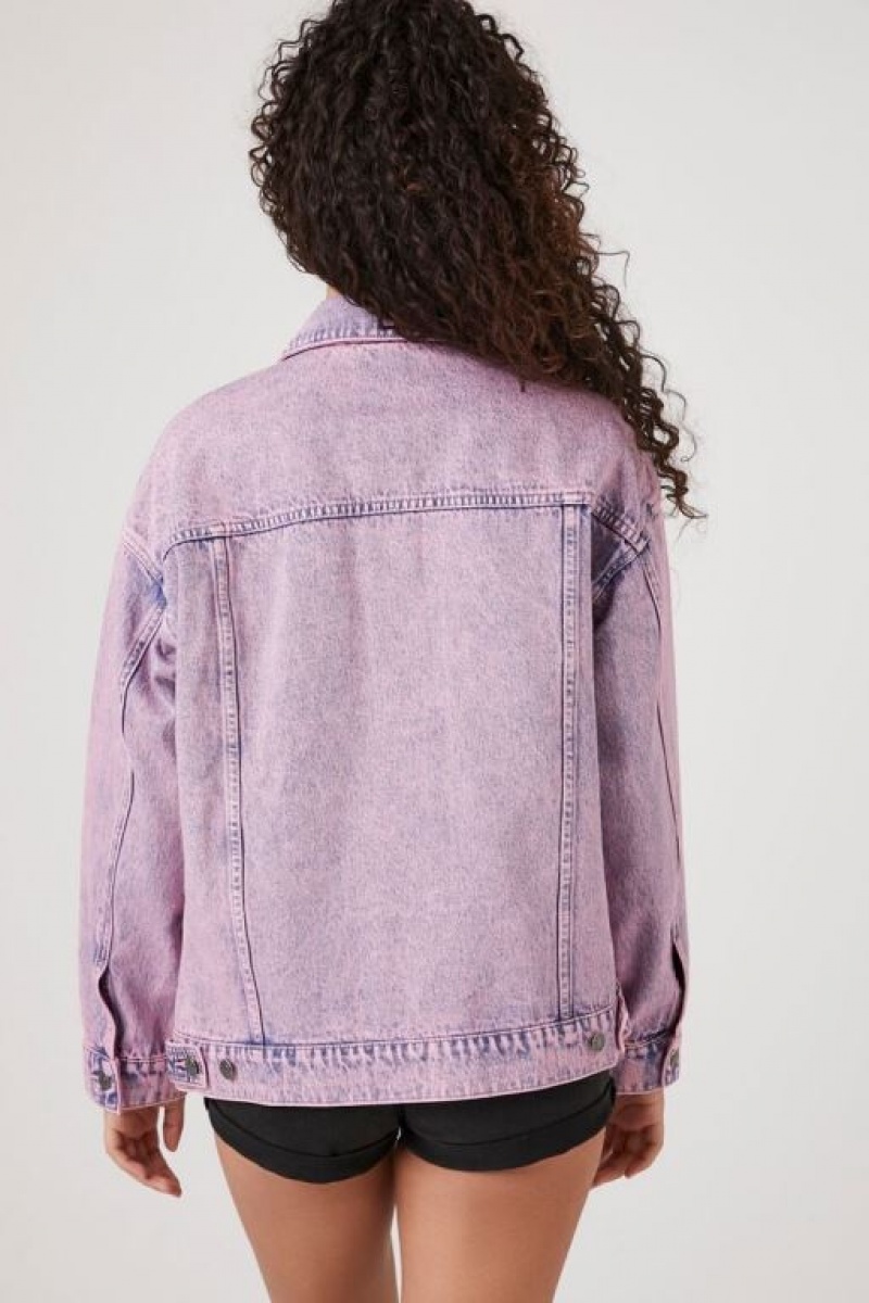 Chaquetas De Mezclilla Forever 21 Mineral Wash Denim Trucker Mujer Rosas | i0Izto2tWNF