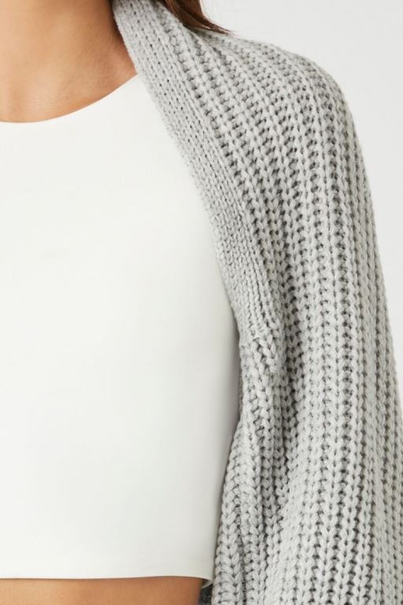 Cárdigan Forever 21 Batwing Open Front Mujer Gris | GBpEyfHfWhB