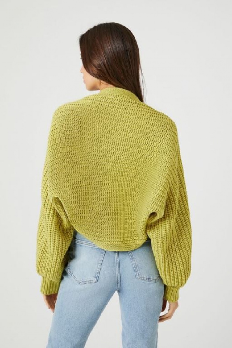 Cárdigan Forever 21 Batwing Open Front Mujer Verde | r5OEF63iaKS