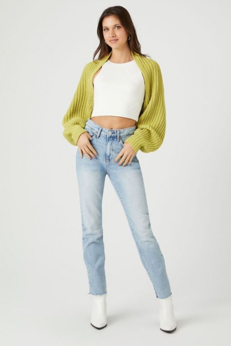 Cárdigan Forever 21 Batwing Open Front Mujer Verde | r5OEF63iaKS