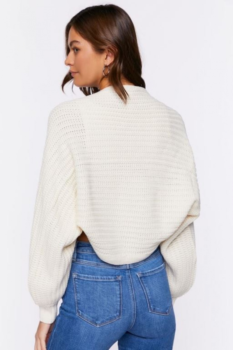 Cárdigan Forever 21 Batwing Open Front Mujer Creme | tmxNEBkmjqL