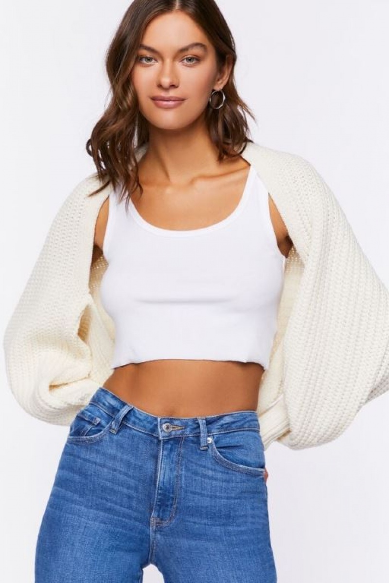 Cárdigan Forever 21 Batwing Open Front Mujer Creme | tmxNEBkmjqL