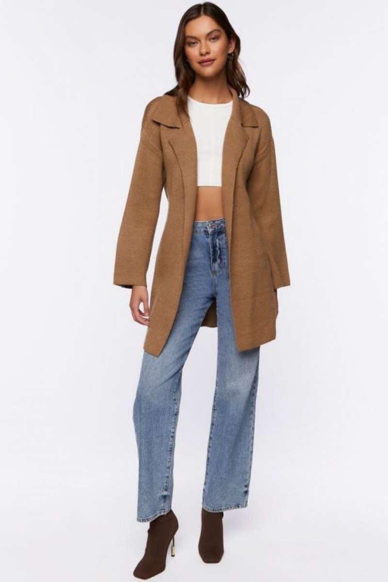 Cárdigan Forever 21 Belted Duster Mujer Marrones | dqdN9RxStnM