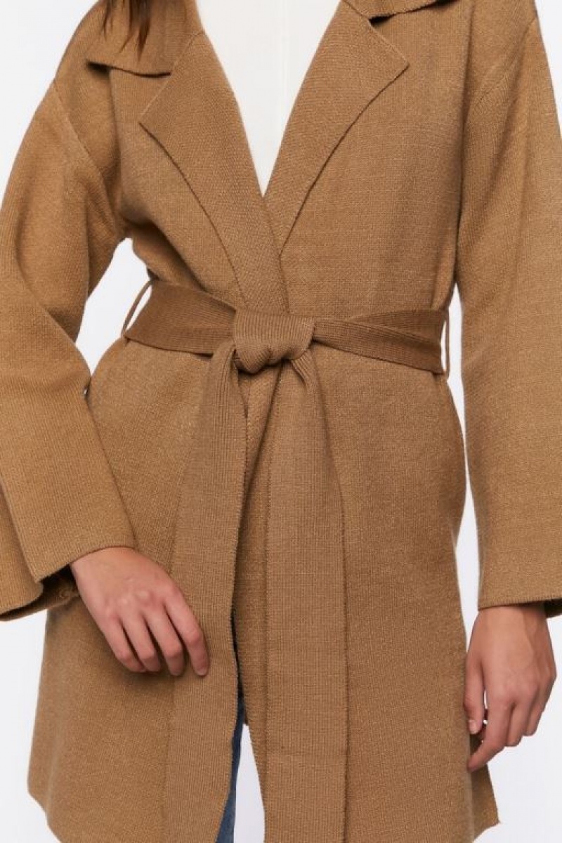 Cárdigan Forever 21 Belted Duster Mujer Marrones | dqdN9RxStnM