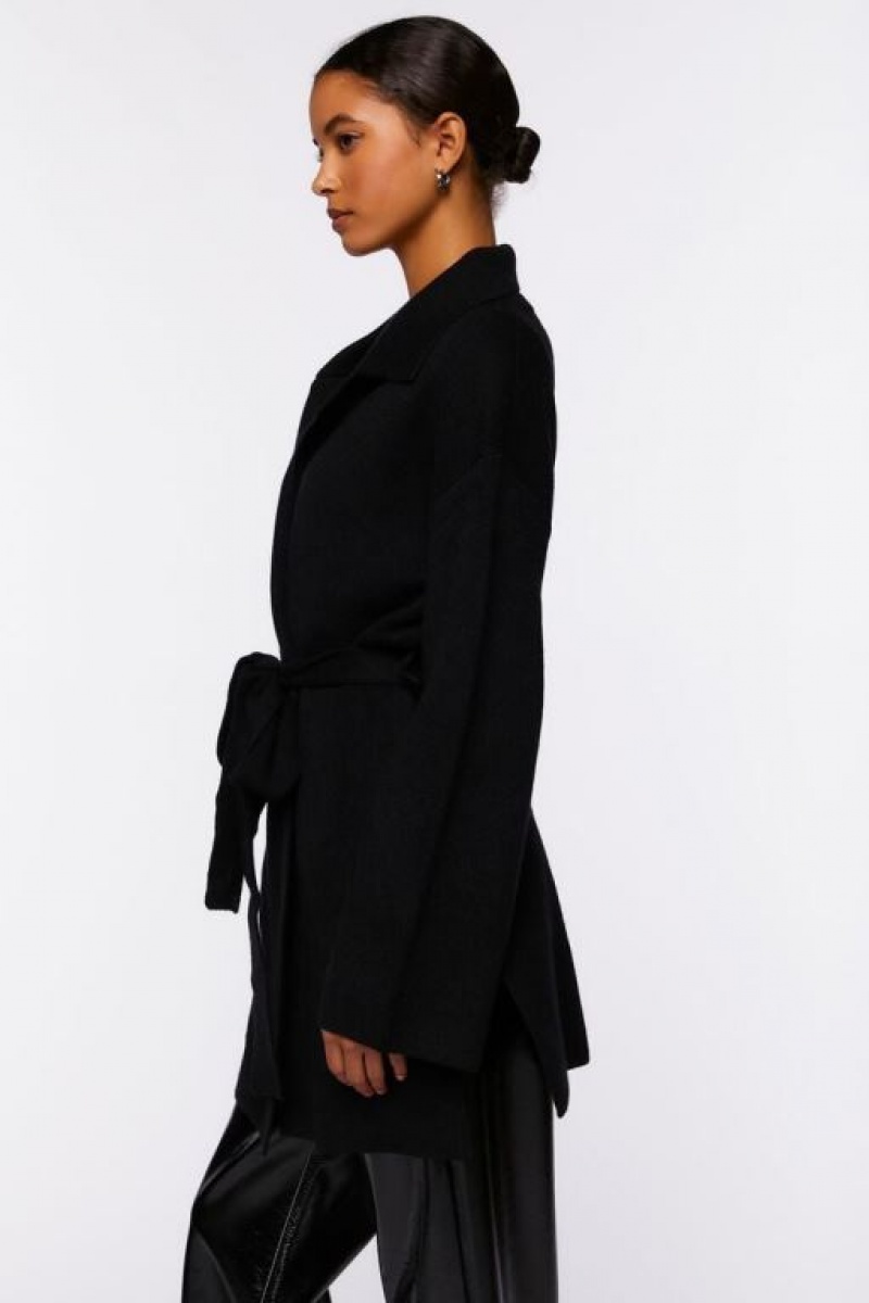 Cárdigan Forever 21 Belted Duster Mujer Negras | pCoIxA9Rxdv