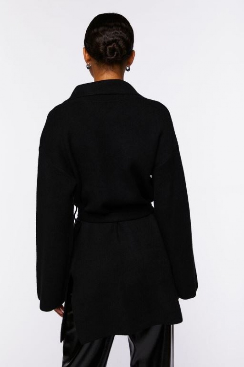 Cárdigan Forever 21 Belted Duster Mujer Negras | pCoIxA9Rxdv