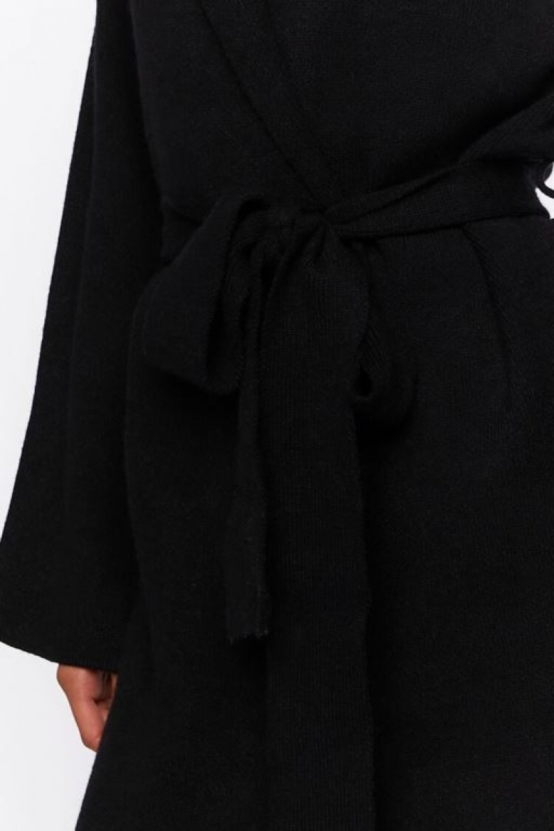 Cárdigan Forever 21 Belted Duster Mujer Negras | pCoIxA9Rxdv