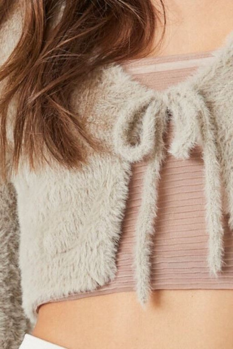 Cárdigan Forever 21 Fuzzy Cropped Mujer Goat | WjxVCcAHRpW