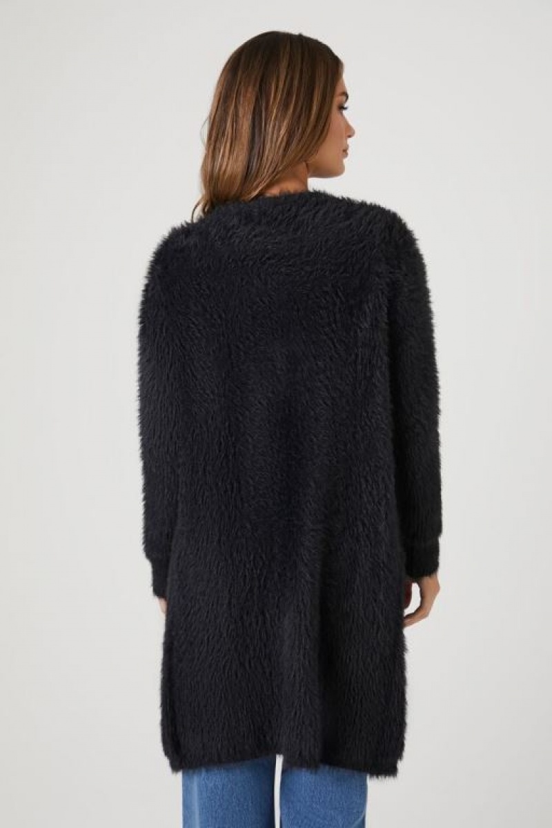 Cárdigan Forever 21 Fuzzy Mujer Negras | 4bk56Gus6tZ