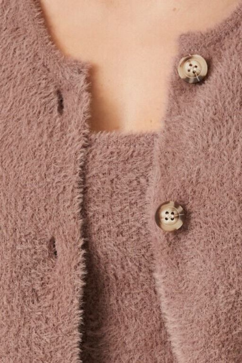 Cárdigan Forever 21 Fuzzy Set Mujer Beige Beige | RPladhhh83W