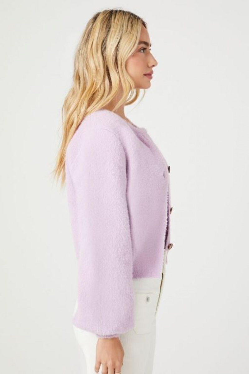 Cárdigan Forever 21 Fuzzy Set Mujer Lavanda | XNRweUVSikA