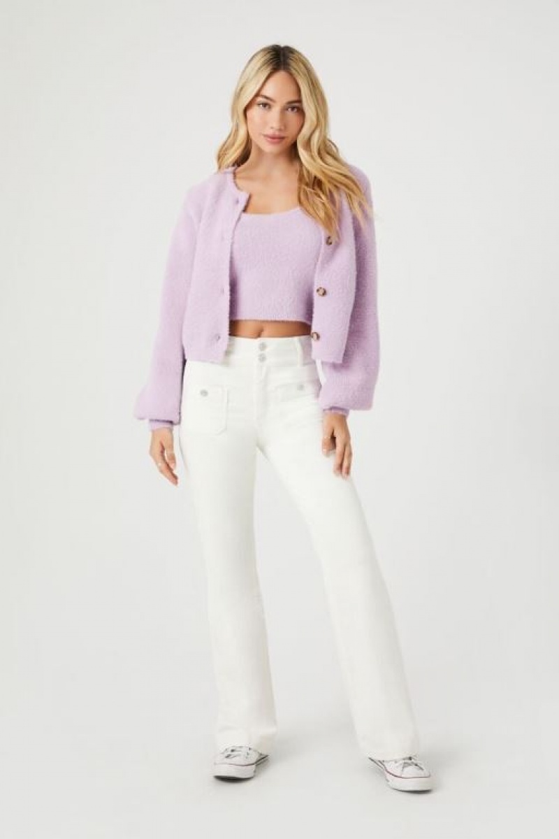 Cárdigan Forever 21 Fuzzy Set Mujer Lavanda | XNRweUVSikA