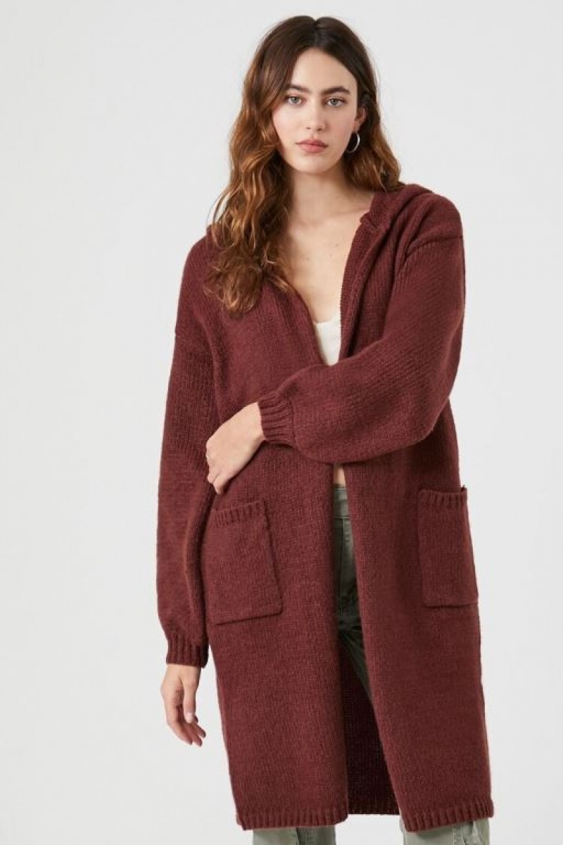 Cárdigan Forever 21 Hooded Mujer Praline | Df6SE5OQv1G