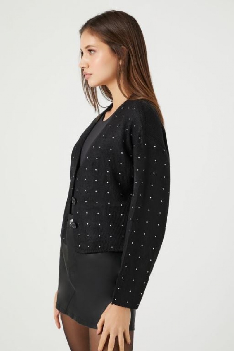 Cárdigan Forever 21 Polka Dot Mujer Negras | gok0S5KfxFh