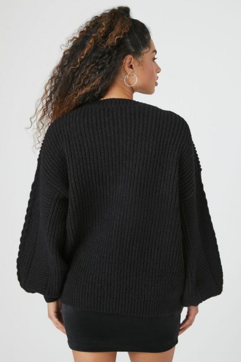 Cárdigan Forever 21 Purl Knit Mujer Negras | tIxPhdczMXc