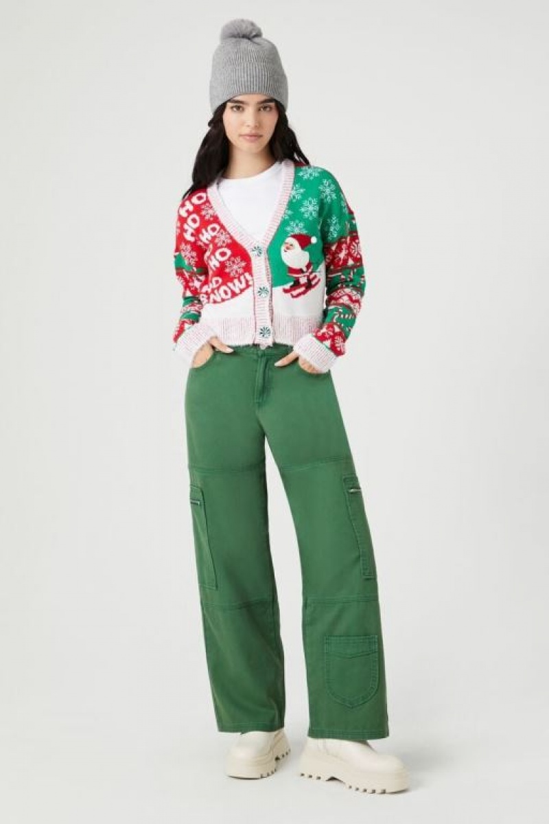 Cárdigan Forever 21 Skiing Santa Mujer Rojas Multicolor | GOt9rhJB7wh