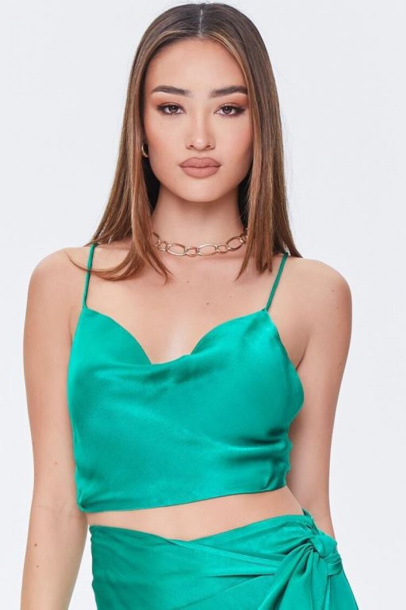 Falda Forever 21 Satin Cropped Cami Amp Self Tie Wrap Mujer Verde | xbKy45OmJrY