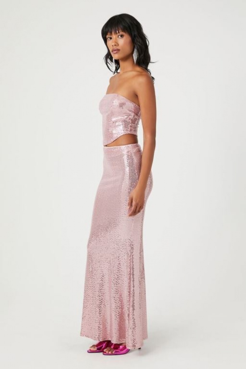 Falda Forever 21 Sequin Tube Amp Mermaid Maxi Set Mujer Moradas | nvyvQh08rUD