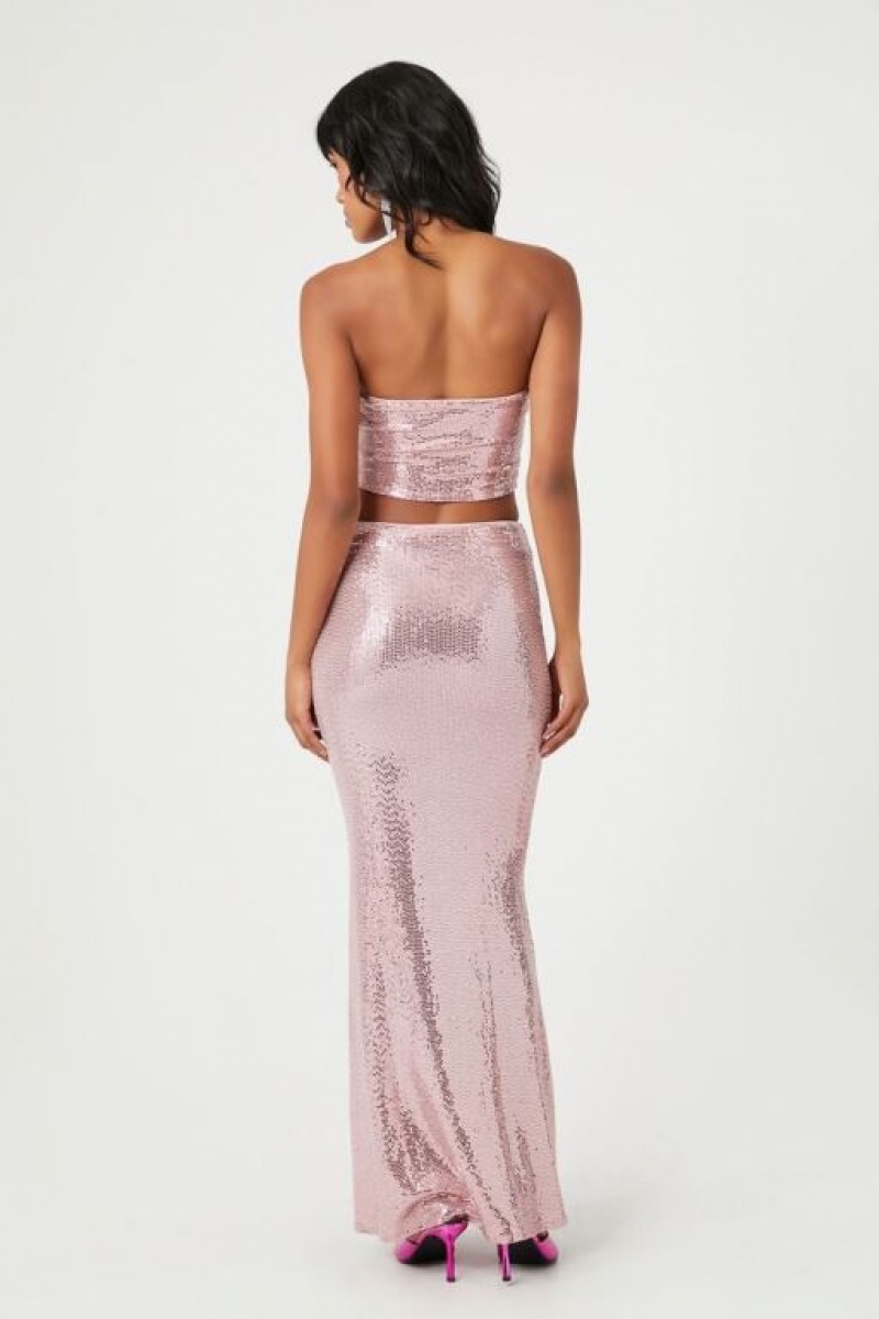 Falda Forever 21 Sequin Tube Amp Mermaid Maxi Set Mujer Moradas | nvyvQh08rUD