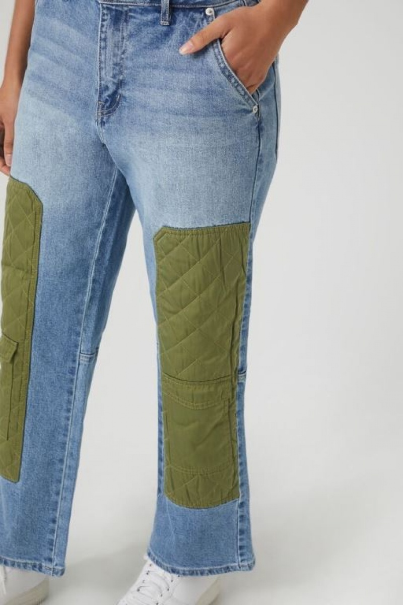 Jeans Forever 21 Acolchado Patchwork Directo Leg Mujer Azules Claro | lwlaDZJXmlp