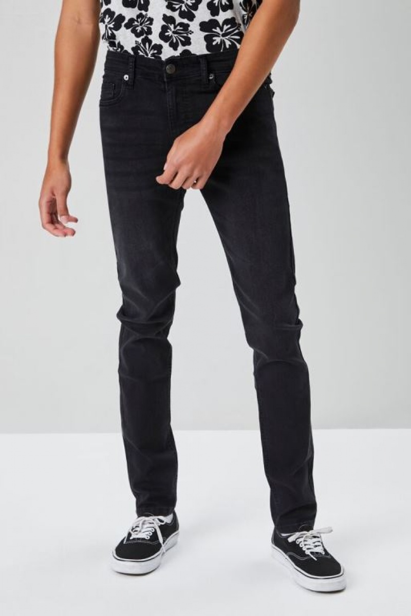 Jeans Forever 21 Basic Faded Flaco Hombre Negras | hsIFQGnhXEp