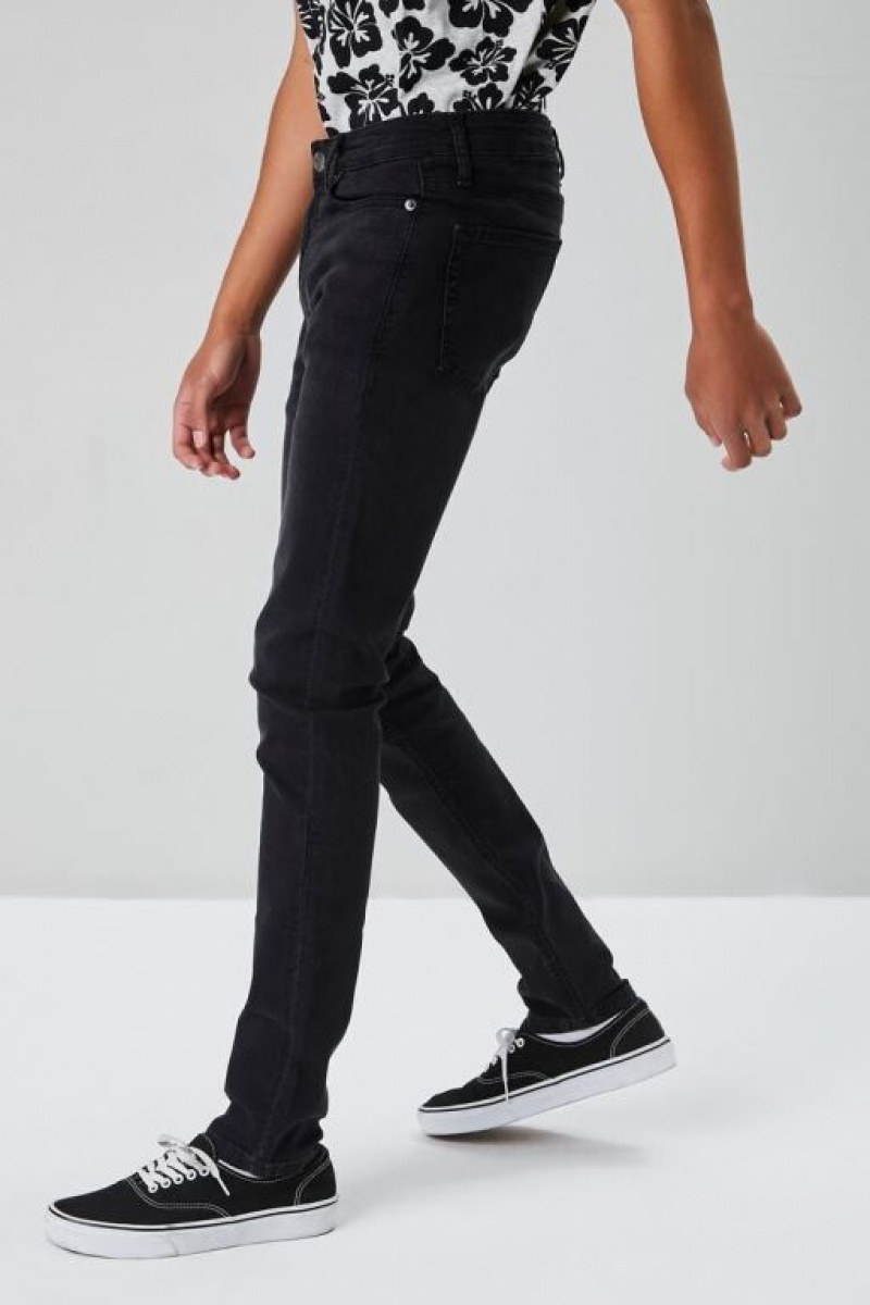 Jeans Forever 21 Basic Faded Flaco Hombre Negras | hsIFQGnhXEp