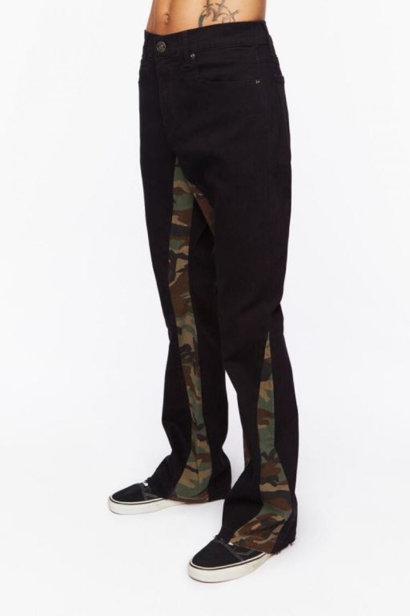 Jeans Forever 21 Camo Flare Hombre Negras Multicolor | fZH4Hy65NS1