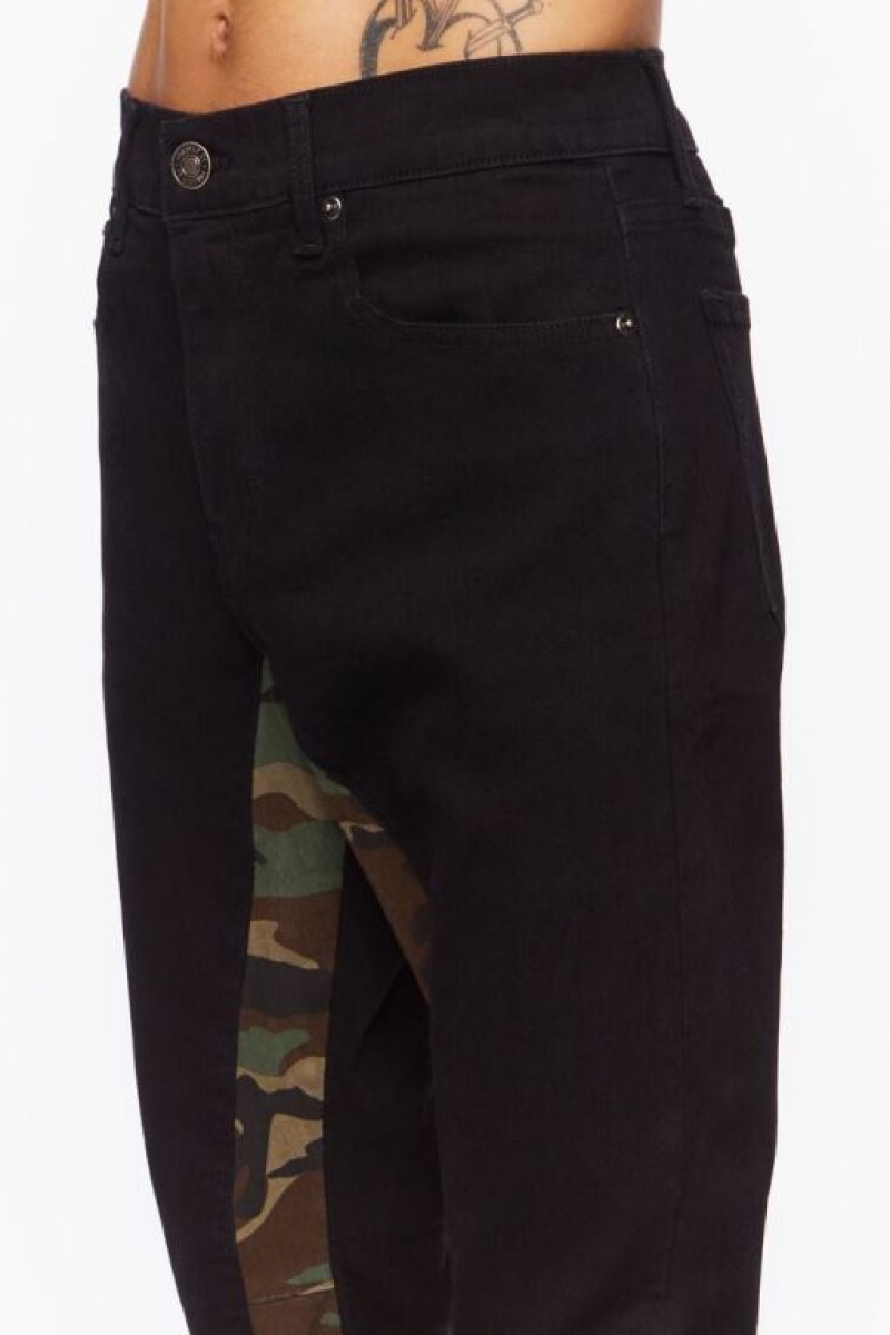 Jeans Forever 21 Camo Flare Hombre Negras Multicolor | fZH4Hy65NS1