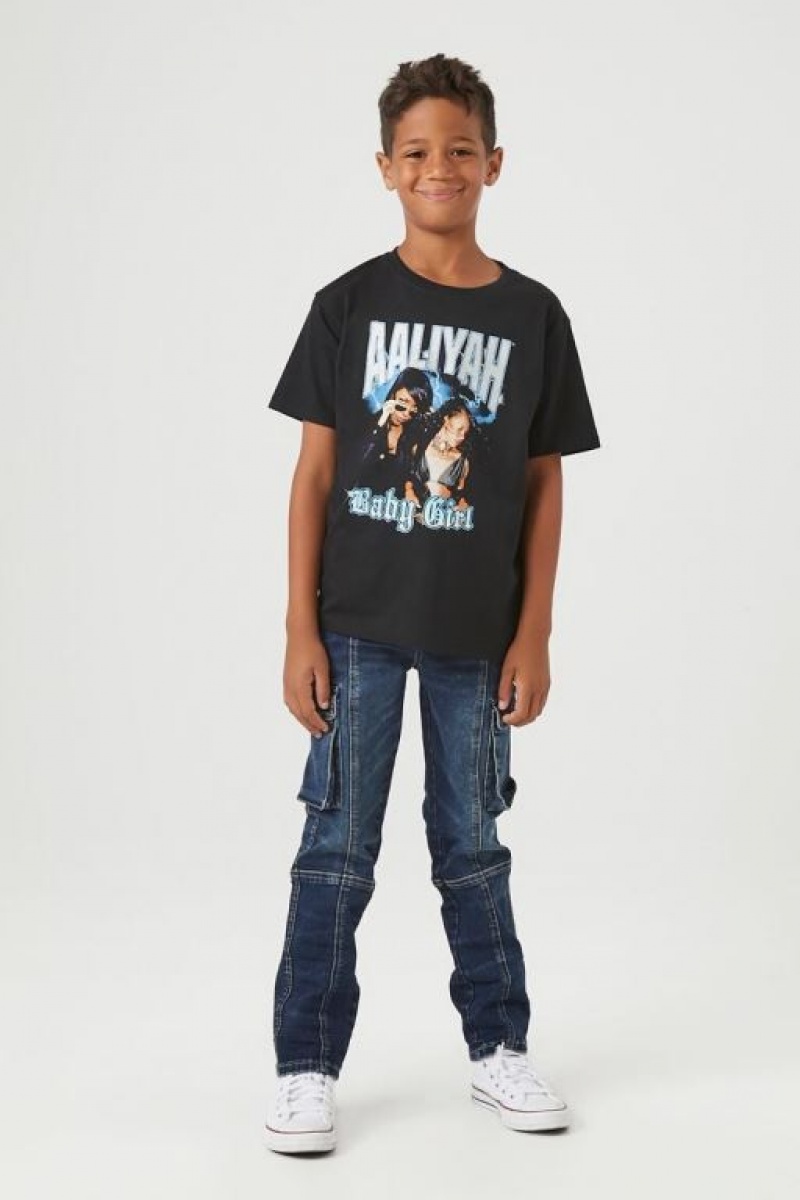 Jeans Forever 21 Cargo Flaco Girls Boys Niños Azules Oscuro | liRbIBiJlee