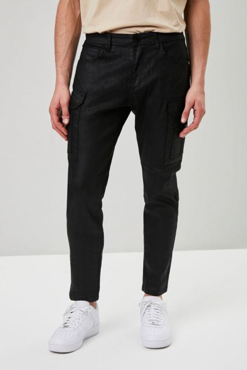 Jeans Forever 21 Cargo Flaco Hombre Negras | yC1jVywPtZz