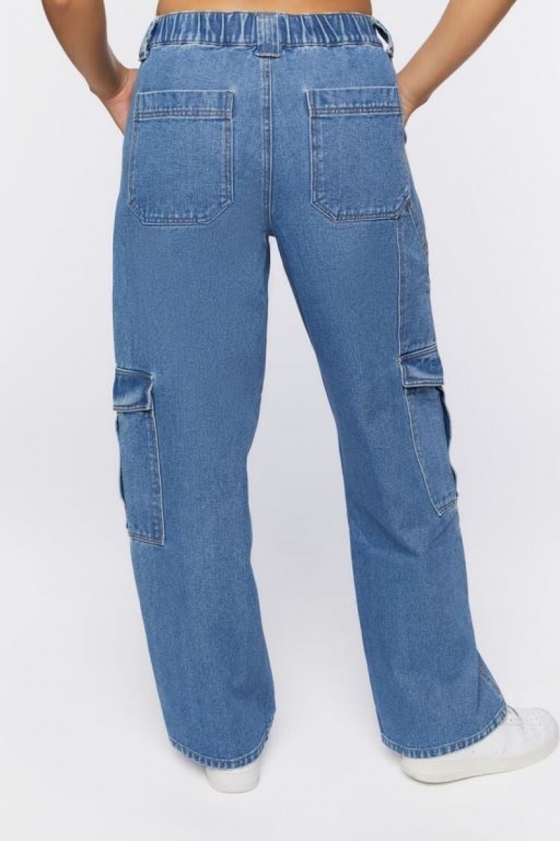 Jeans Forever 21 Cargo Ultra Slouchy Mujer Azules | 5hUsMw4Sv4a