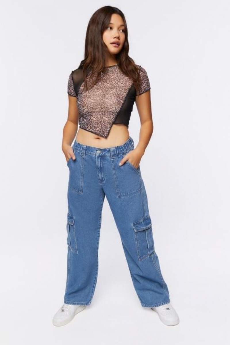 Jeans Forever 21 Cargo Ultra Slouchy Mujer Azules | 5hUsMw4Sv4a