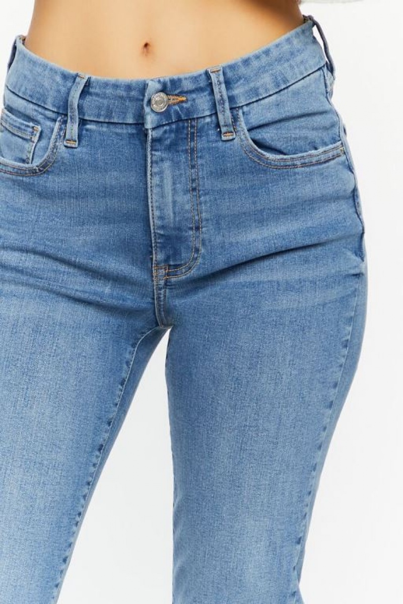 Jeans Forever 21 Curved Flaco Contour Mujer Azules | zcPJ0updmJc