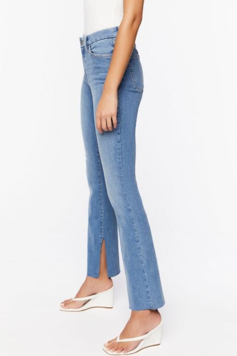 Jeans Forever 21 Curvy Bootcut Split Hem Mujer Azules Claro | Bgwos9lj4dp