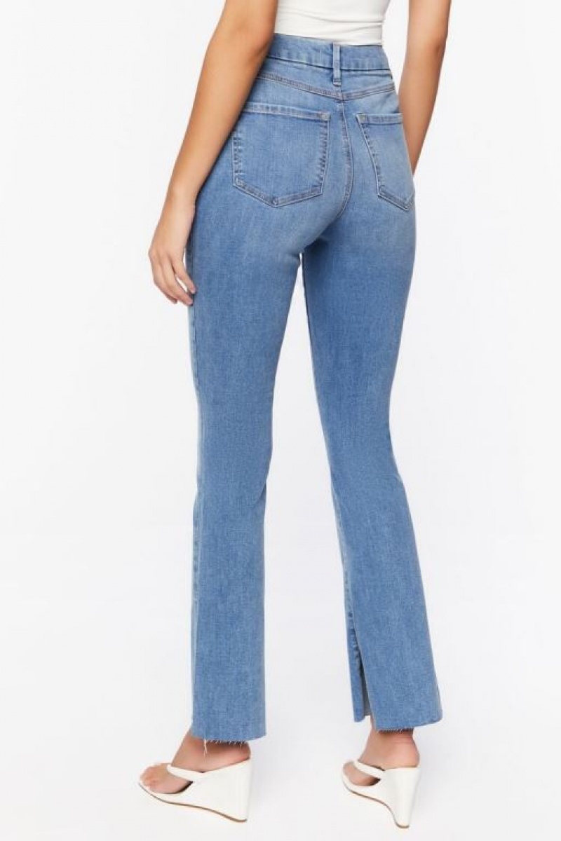 Jeans Forever 21 Curvy Bootcut Split Hem Mujer Azules Claro | Bgwos9lj4dp