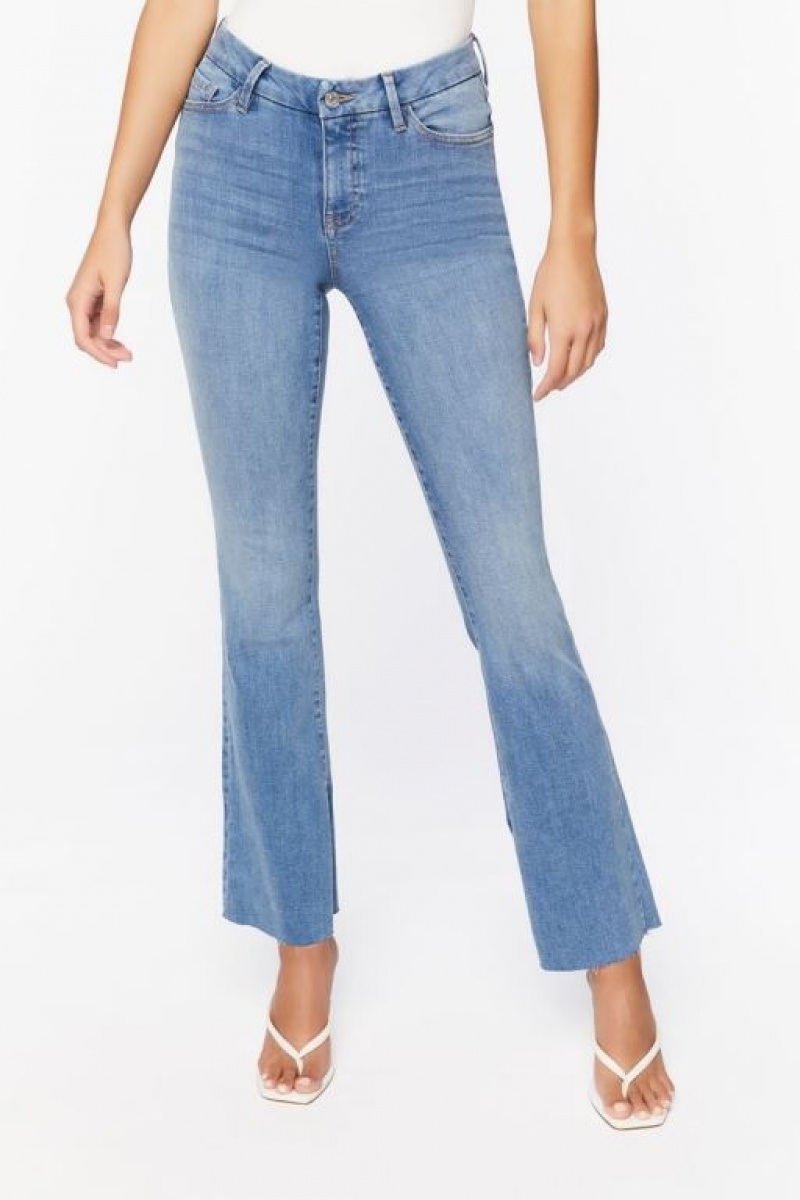 Jeans Forever 21 Curvy Bootcut Split Hem Mujer Azules Claro | Bgwos9lj4dp