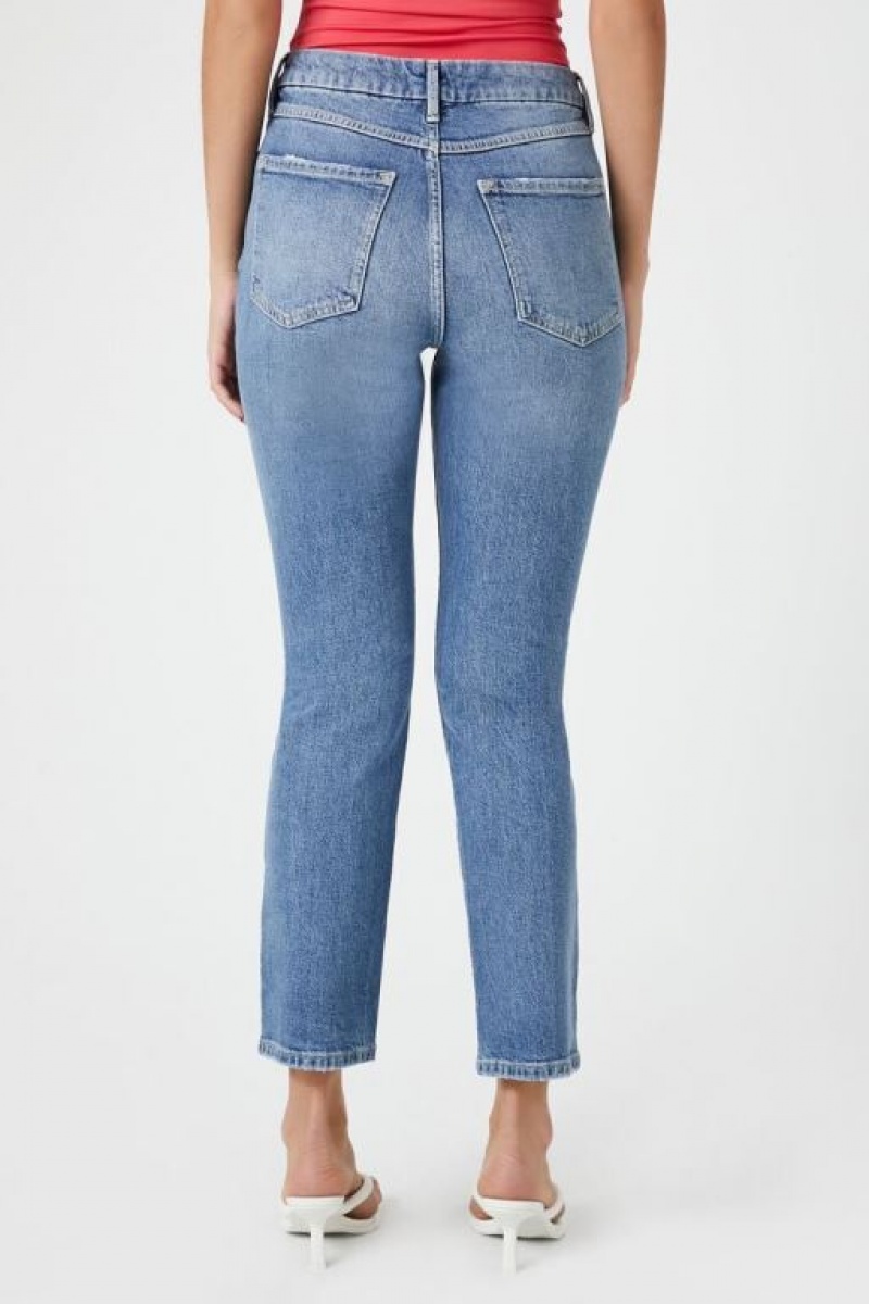 Jeans Forever 21 Curvy High Rise Directo Mujer Azules | VnhVg5iRk93