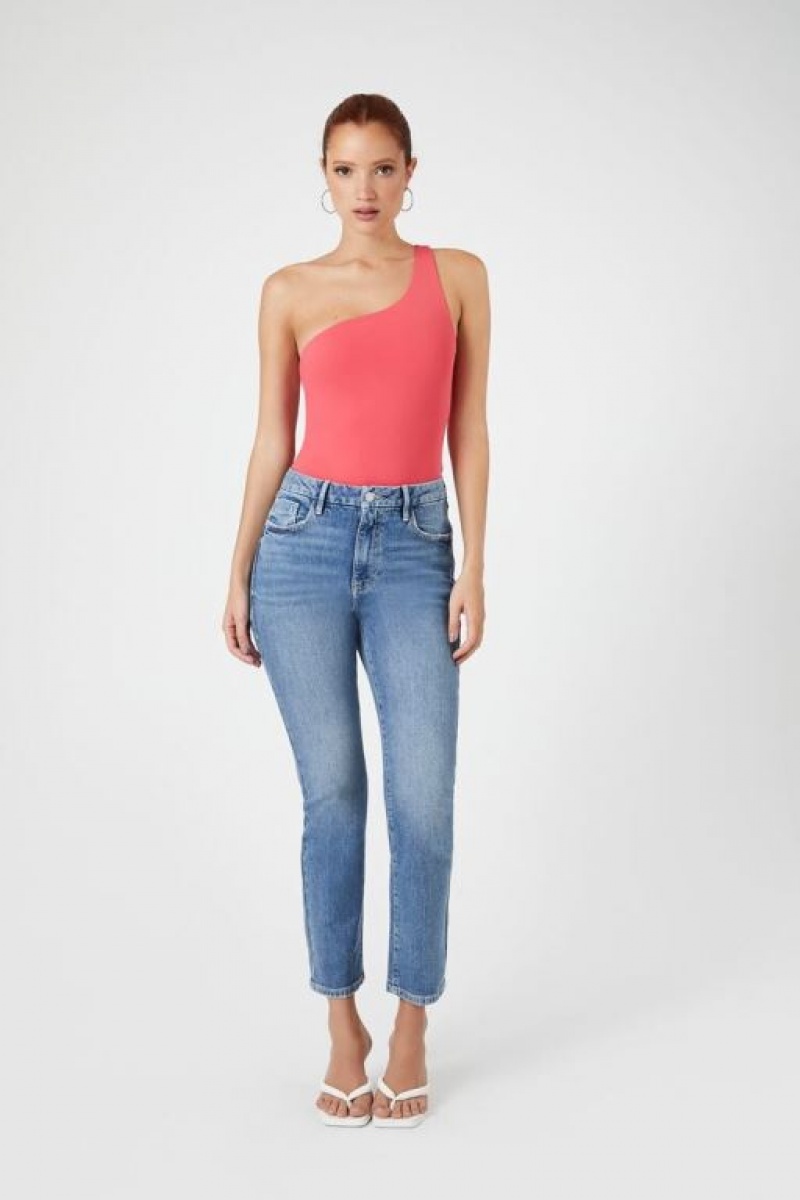 Jeans Forever 21 Curvy High Rise Directo Mujer Azules | VnhVg5iRk93