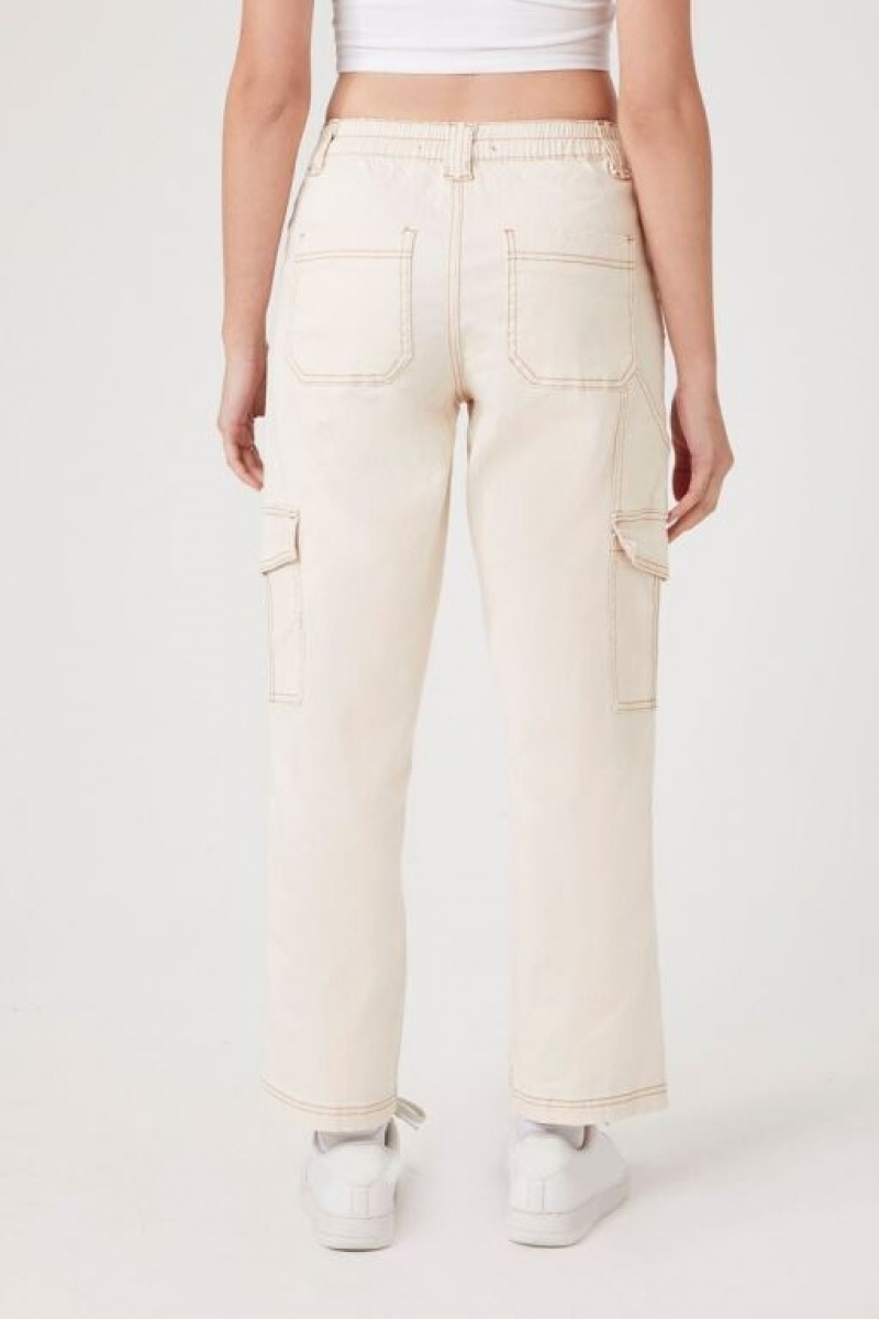 Jeans Forever 21 Denim Cargo Mujer Blancas | 4Q40Z6yo13M