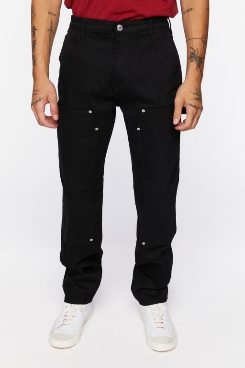 Jeans Forever 21 Denim Utility Hombre Negras | BWjLkVJXpy4